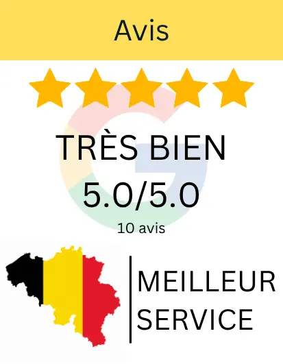 Google 5 étoiles – Très bien 5.0/5.0 – 10 avis – Meilleur service Belgique
